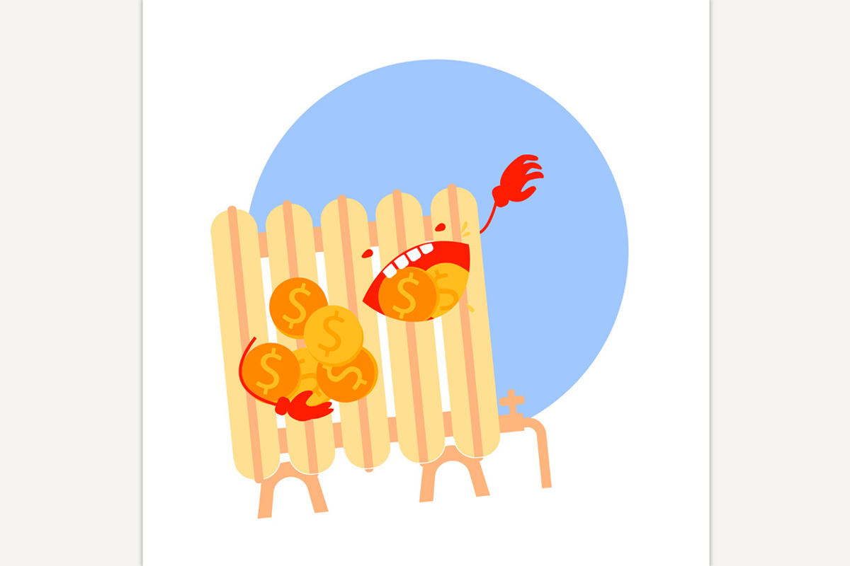 High utility bills concept. Reduce, a Technology Illustration by Anna's Shop