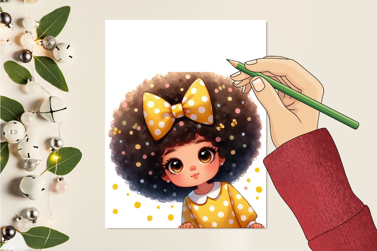 Peeking Black Girl Sublimation PNG, an Illustration by RobertsArt (Photo 4 of 7)
