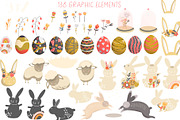 Happy Boho Easter spring clipart, an Animal Illustration by NataLyaroArt (Thumbnail 6 of 13)