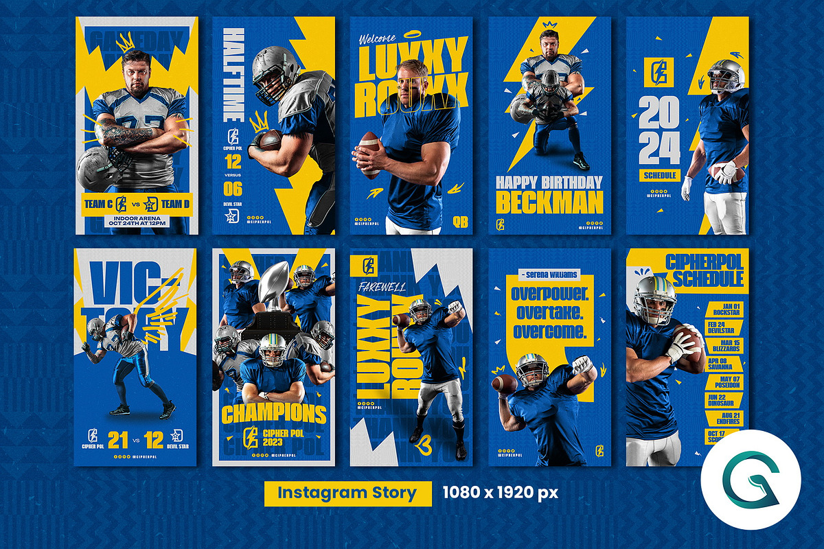 American Football Social Media Pack, a Social Media Template by Geelator Studio (Photo 3 of 5)