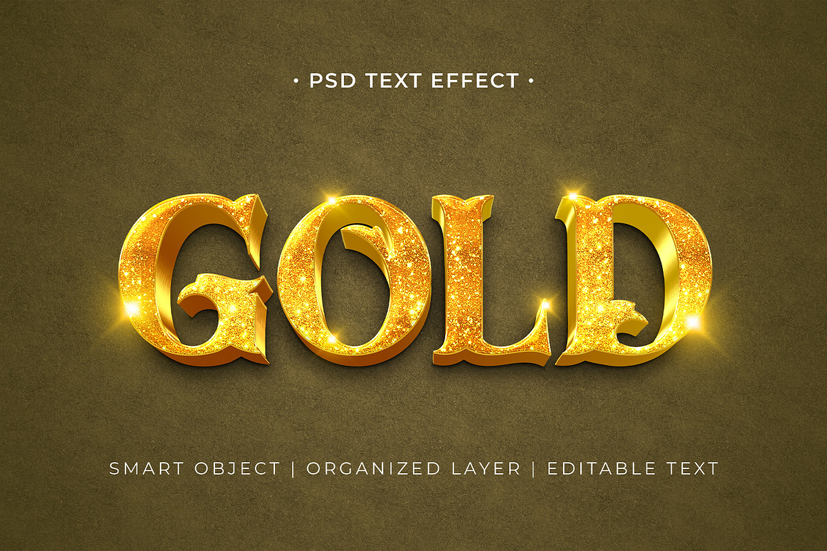 Gold Text Effect, a Brushes & More by Asofa Studio