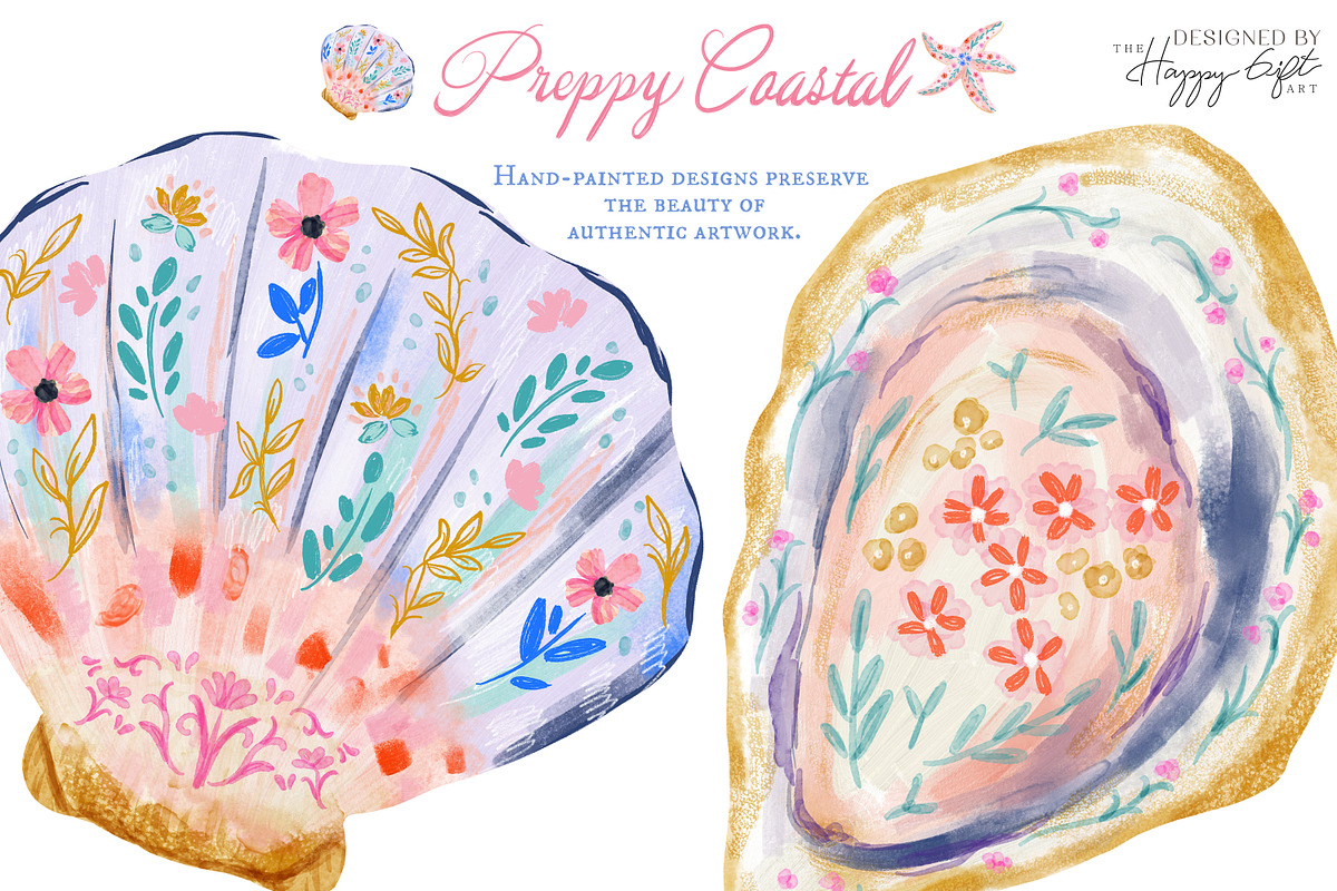 Preppy Coastal Watercolor Clipart, a Decorative Illustration by TheHappyGiftArt (Photo 10 of 10)
