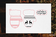 Christmas Mitten Ornament SVG Bundle, a Decorative Illustration by svgocean (Thumbnail 7 of 13)