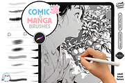 Manga Comic Essential Brushes, a Brush Add-On by Cozy Brushery (Thumbnail 1 of 8)