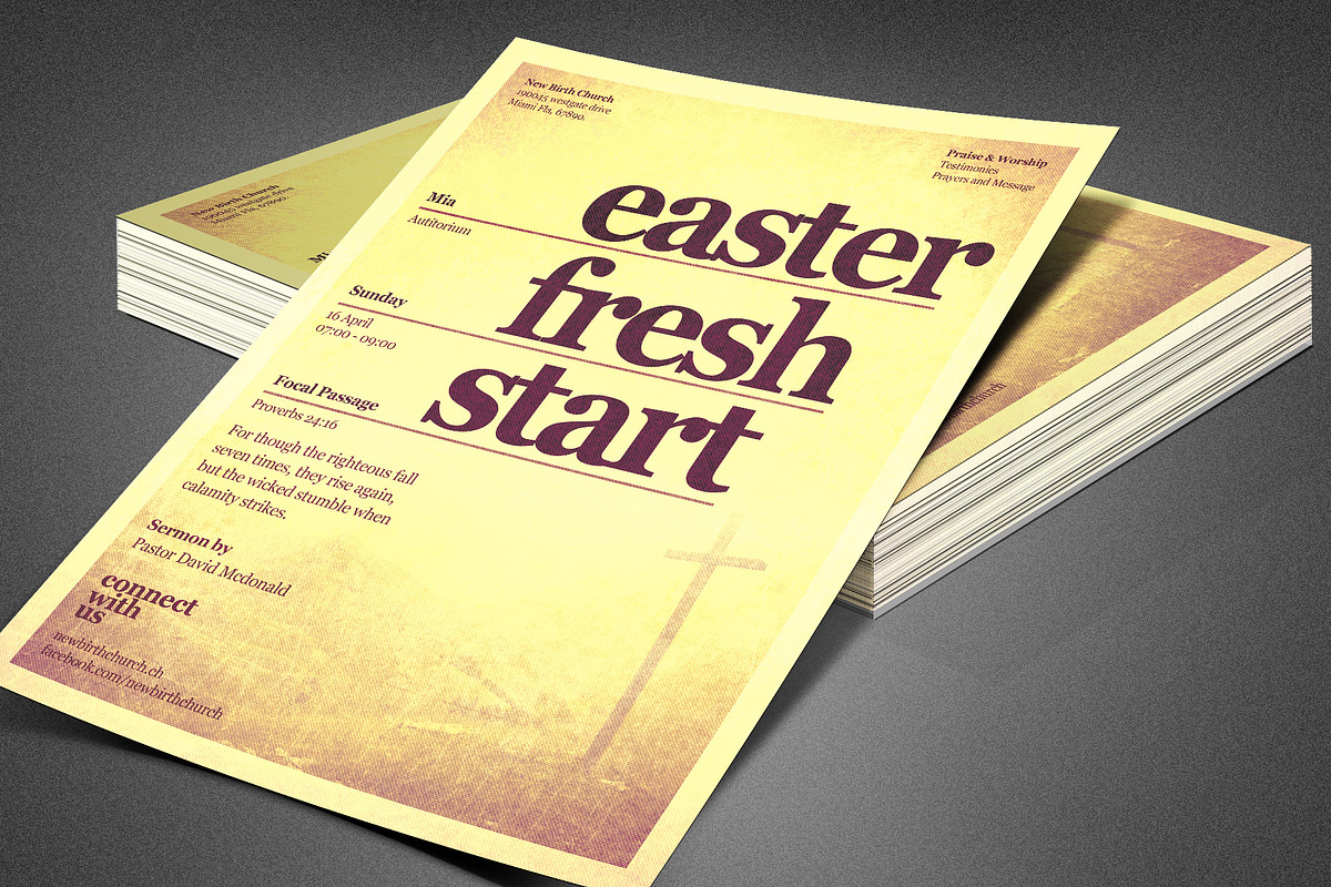 Easter Fresh Start Church Flyer, a Flyer Template by loswl (Photo 3 of 7)