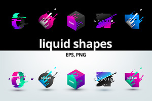 Set of liquid vector shapes