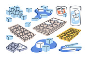 Ice cubes in trays and molds set, an Object Illustration by Good Studio (Thumbnail 3 of 3)