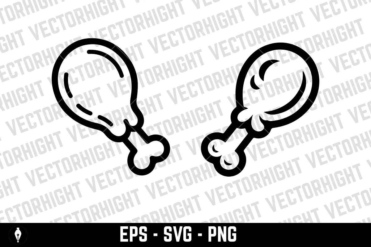 Cooked chicken leg, an Icon by Vectorhight (Photo 2 of 3)