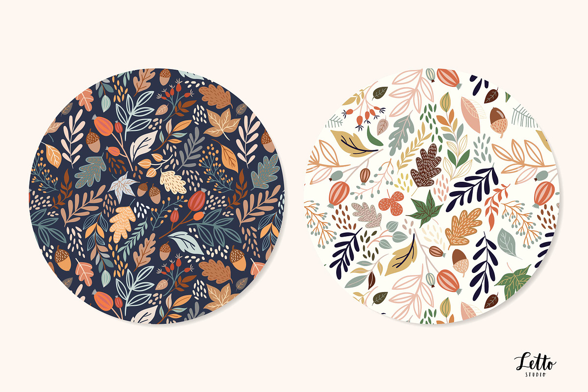 Autumn seamless patterns, a Pattern Graphic by Letto studio (Photo 3 of 3)