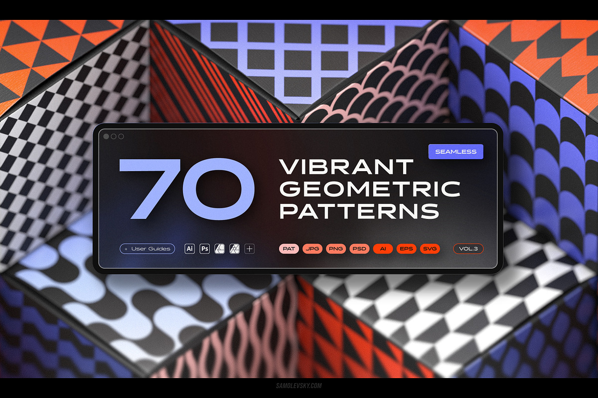 Vibrant Geometric Seamless Patterns Collection