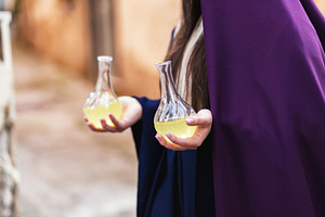 Traditional Ritual with Sacred Oils in Glass Flasks, a Holiday Photo by Antonio Gravante Market