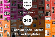 Fashion Social Media Canva Templates, a Templates & Theme by BoontenStudio (Thumbnail 1 of 4)