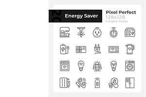 Energy saver pixel perfect linear, an Icon by IMG Visuals