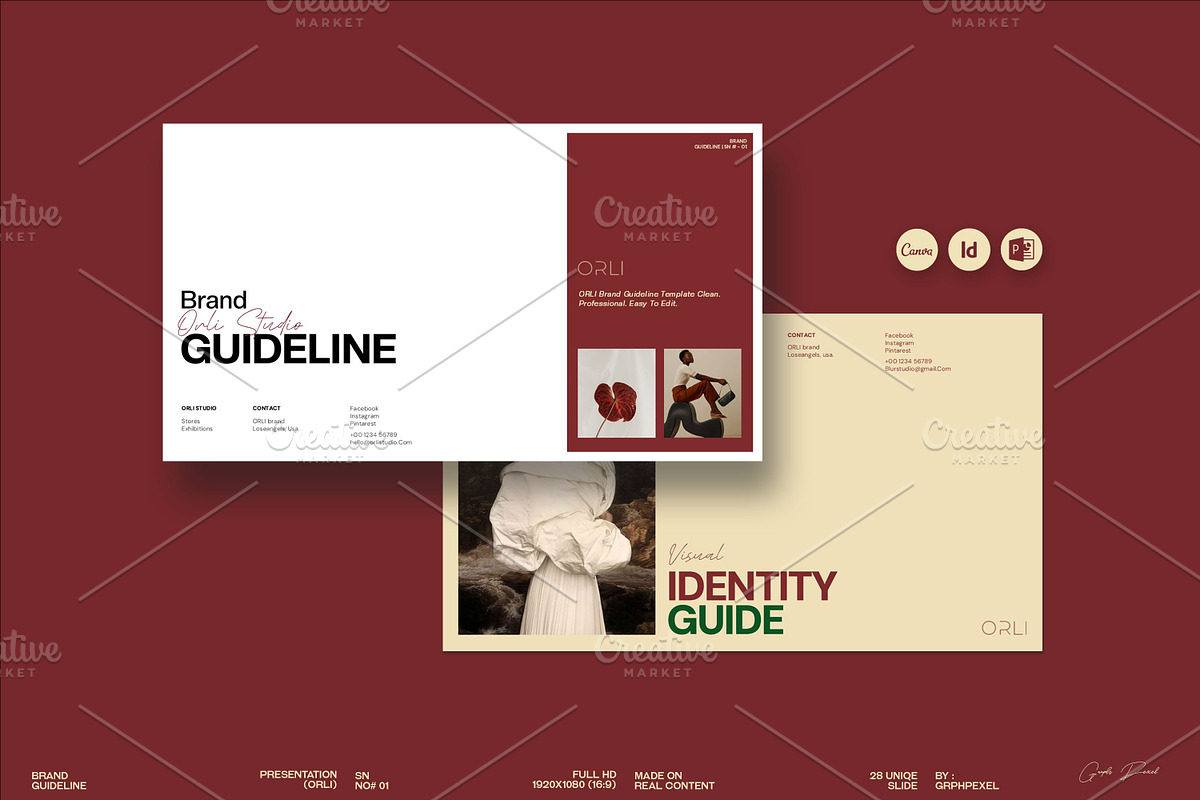 ORLI | Brand Guideline Template, a Presentation Template by Graphpexel (Photo 1 of 9)