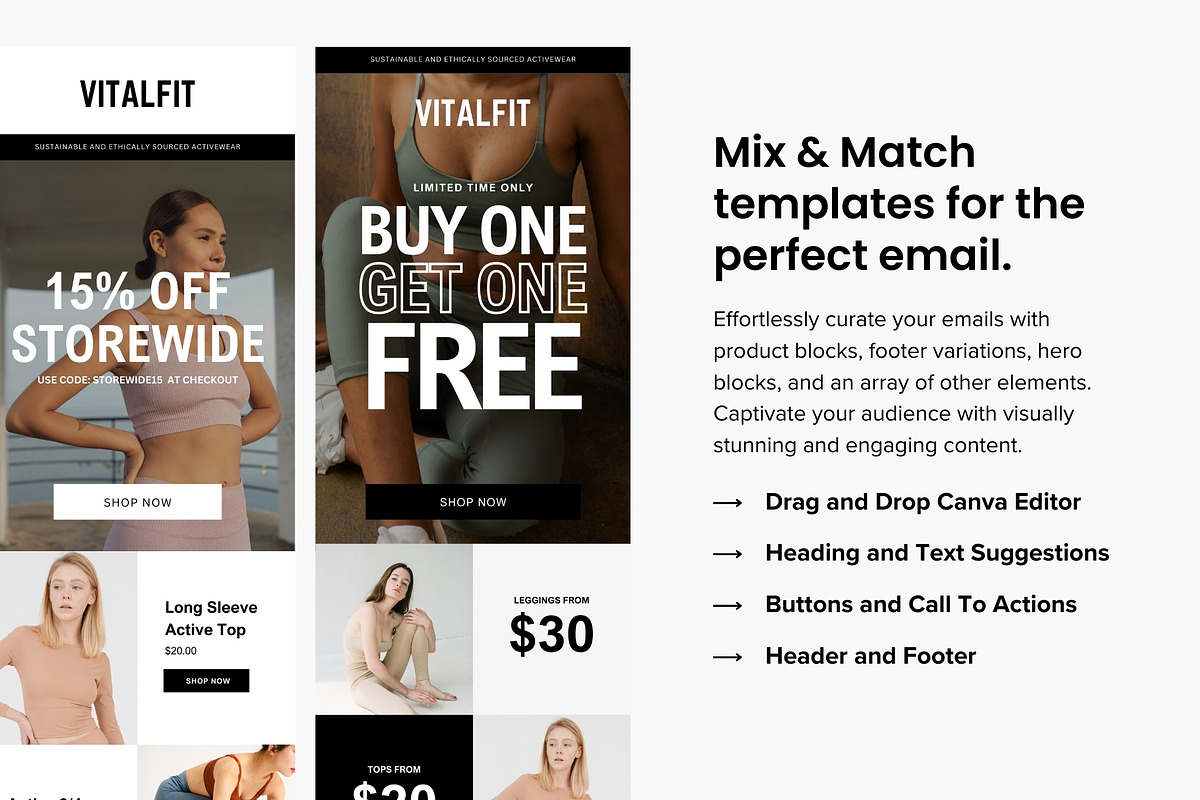 24 Canva Email Template Designs, an Email Template by The Ecommerce Creative (Photo 2 of 6)