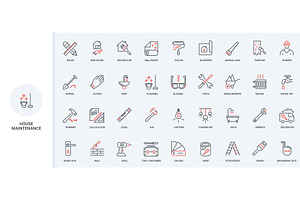 Construction home renovation icons, an Object Illustration by Lemberg Vector