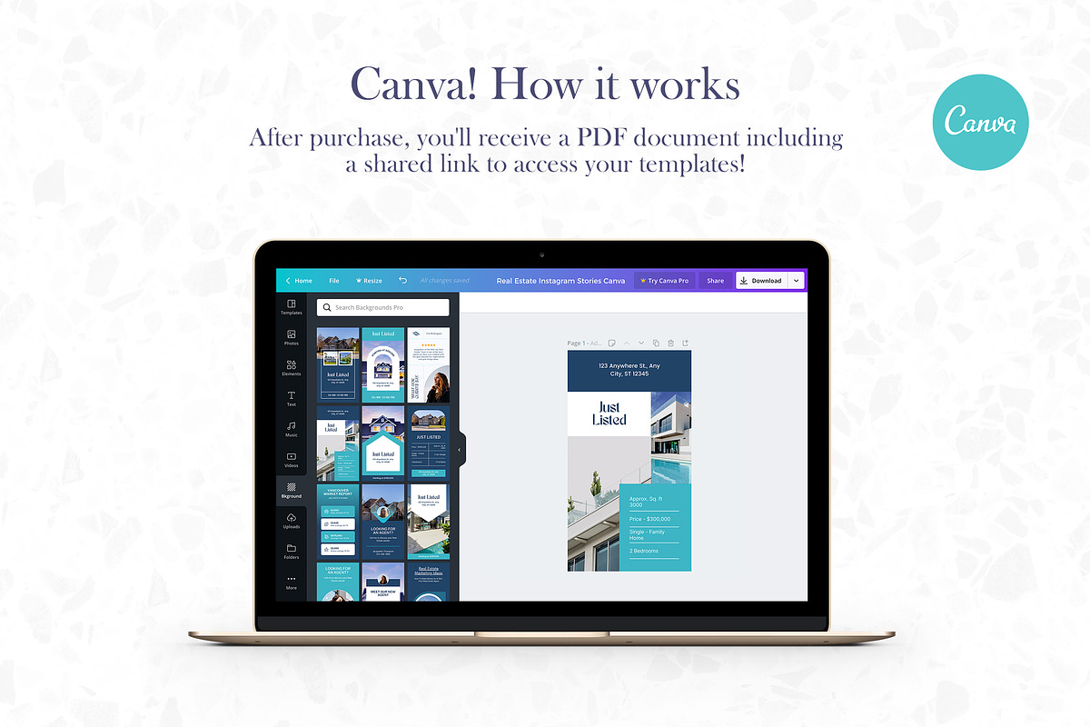 Real Estate Instagram Stories Canva, a Social Media Template by Crevo Studio (Photo 2 of 9)