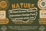 Vintage Hand Drawn Outdoor Adventure, an Object Illustration by Southerntown (Thumbnail 1 of 7)