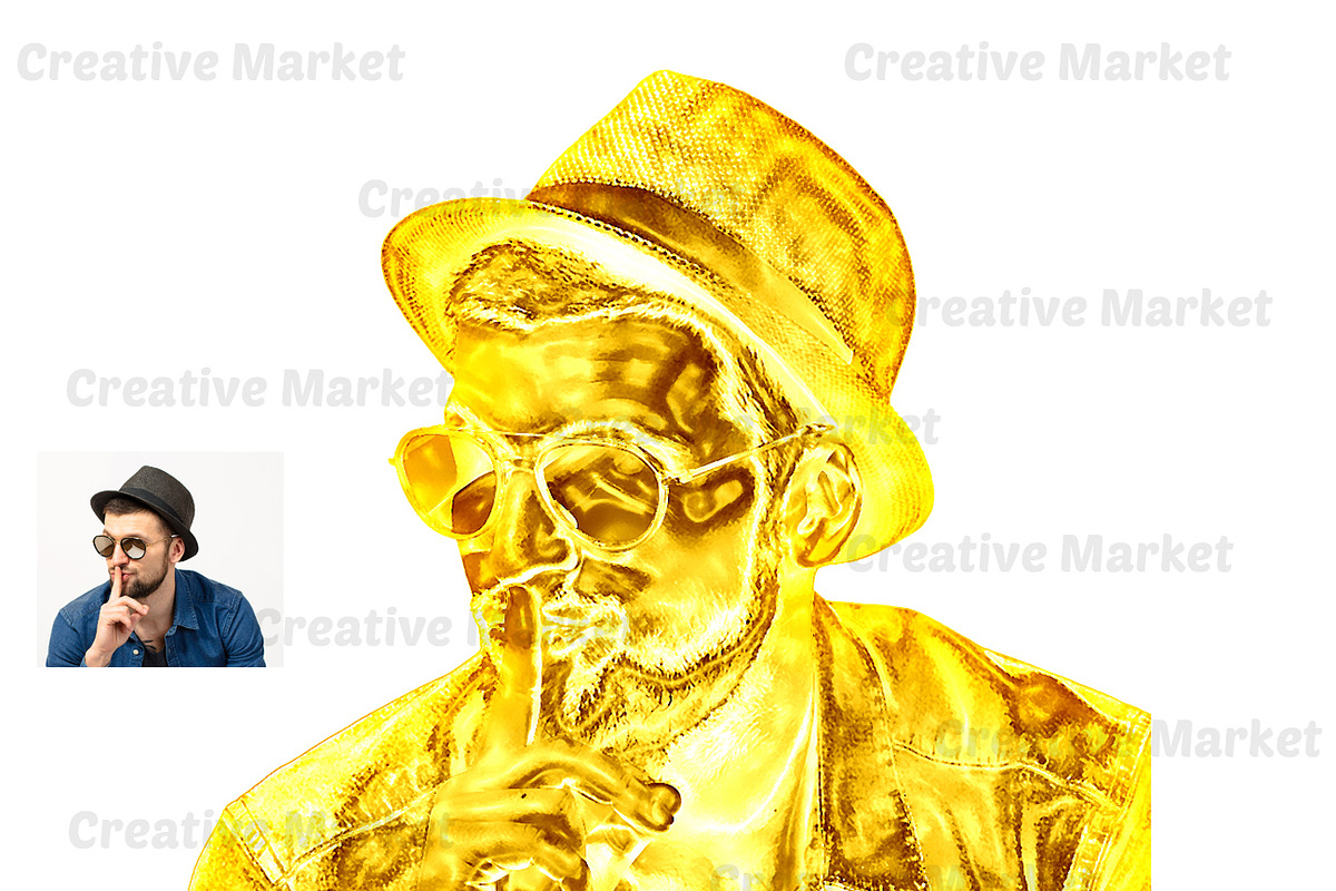 Gold Statue Photoshop Action, an Action Add-On by Studio Retouch (Photo 5 of 10)