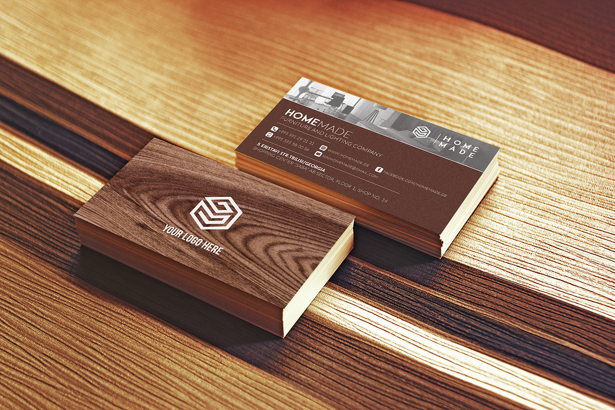 Wooden Business Card Pack [Horisont], a Business Card Template by Nikolozgraphic (Photo 7 of 9)