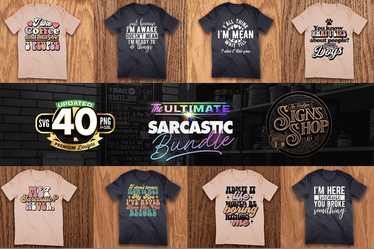 The Mega Sarcastic T-shirt Bundle, an Object Graphic by Asaelv Shop! (Photo 11 of 12)