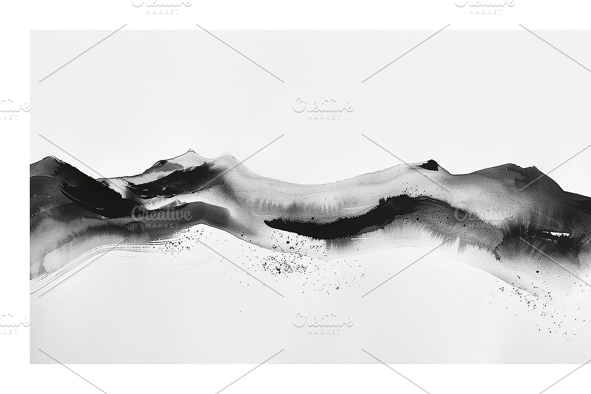 Kesi Co. B&W Ink Wash Art, a Texture Illustration by milatovar (Photo 16 of 20)