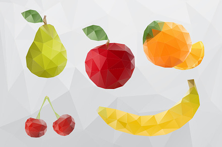 Polygonal Vector Mosaic Food