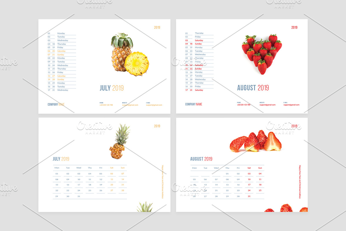 Desk Calendar for 2019, a Stationery Template by Vepix (Photo 8 of 13)
