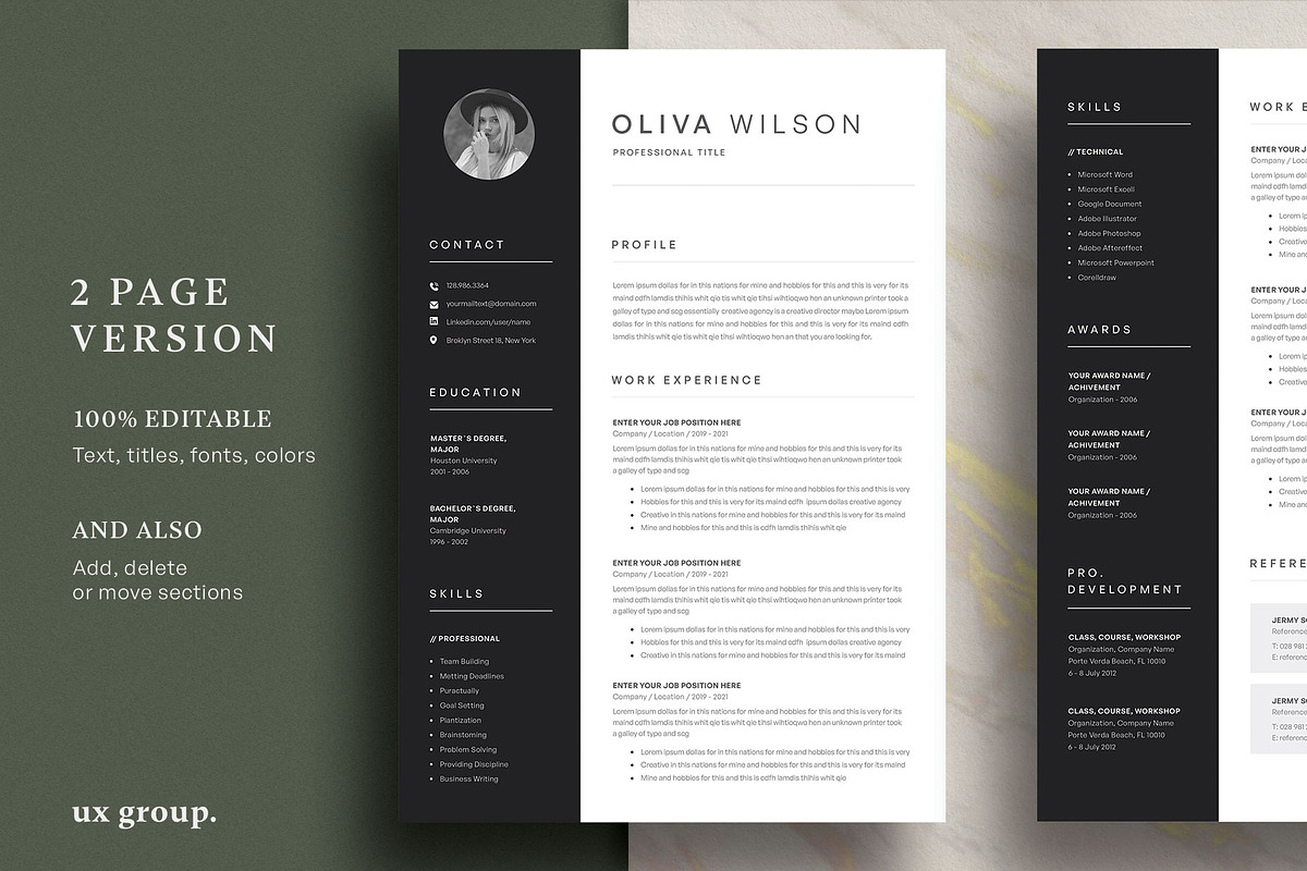 Resume/CV, a Resume Template by UX-group (Photo 2 of 5)