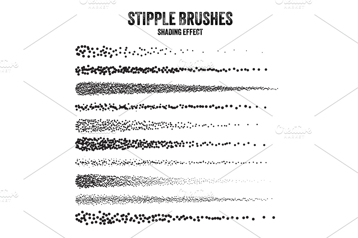 Ink scatter brush, stipple drawing, an Illustration by 32pixels