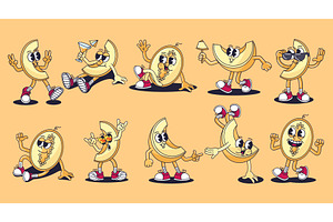 Retro cartoon melon characters, an Object Illustration by winwin.art