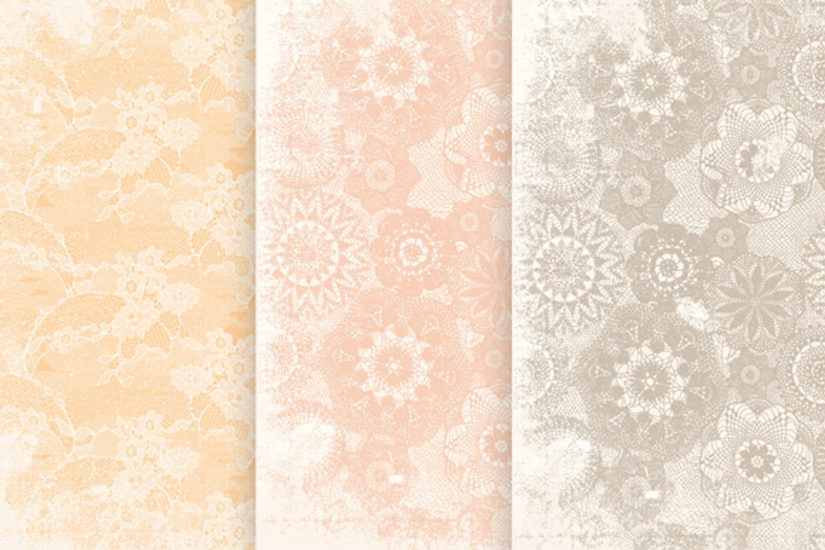12 Lace patterned papers +editables preview 5
