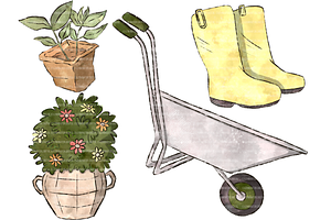 Watercolor Garden PNG Clipart