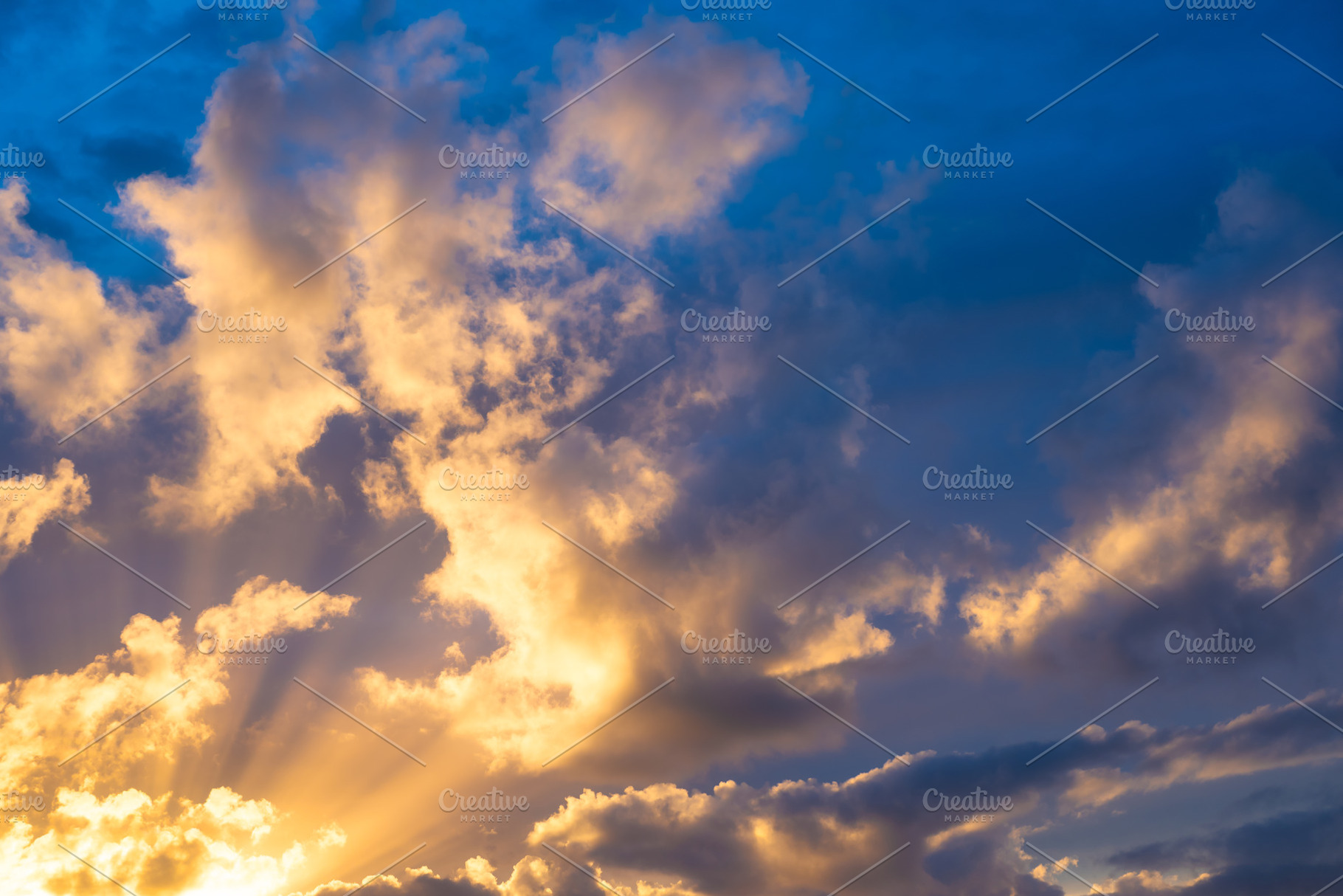 Sky with clouds during sunset, a Background Photo by Landscape and travel