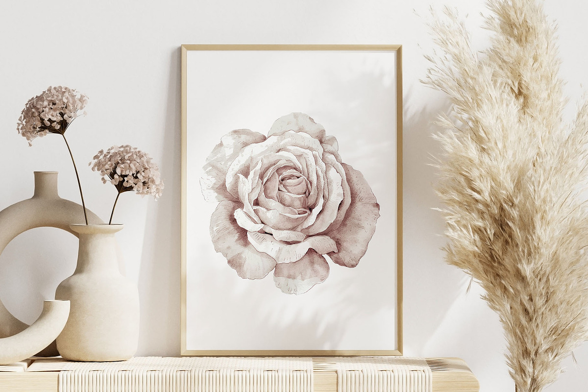 Watercolor White Rose Vector Set, a Graphic by Deckar_art (Photo 3 of 5)