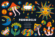 Retro psychedelic vector set., an Object Graphic by anna khramtsova (Thumbnail 1 of 14)