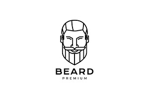 Face Cool Man Bearded Hairstyle Logo