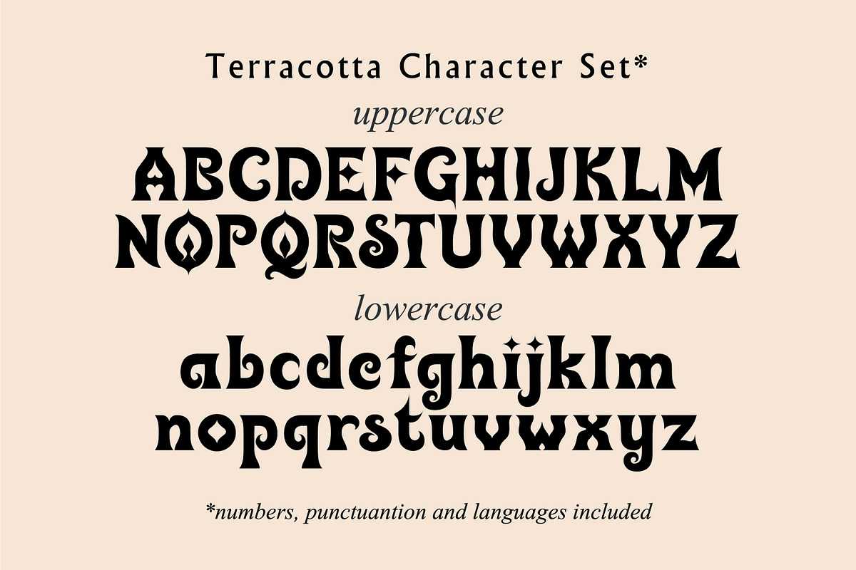 Terra Cotta - Bohemian Display Font, a Serif Font by Struvictory.art (Photo 4 of 9)