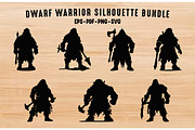 Dwarf Warrior Silhouette Clipart Set, a Person Illustration by Gfx Expert Team (Thumbnail 1 of 3)