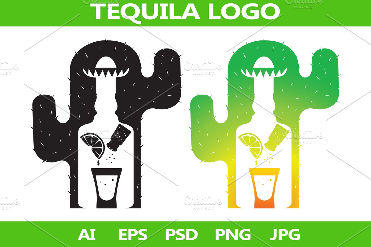 Tequila Cactus Logo, a Food Illustration by DenisSr