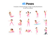 Sporty Woman – Set of 45 Poses, a Person Illustration by 3DMask (Thumbnail 3 of 6)