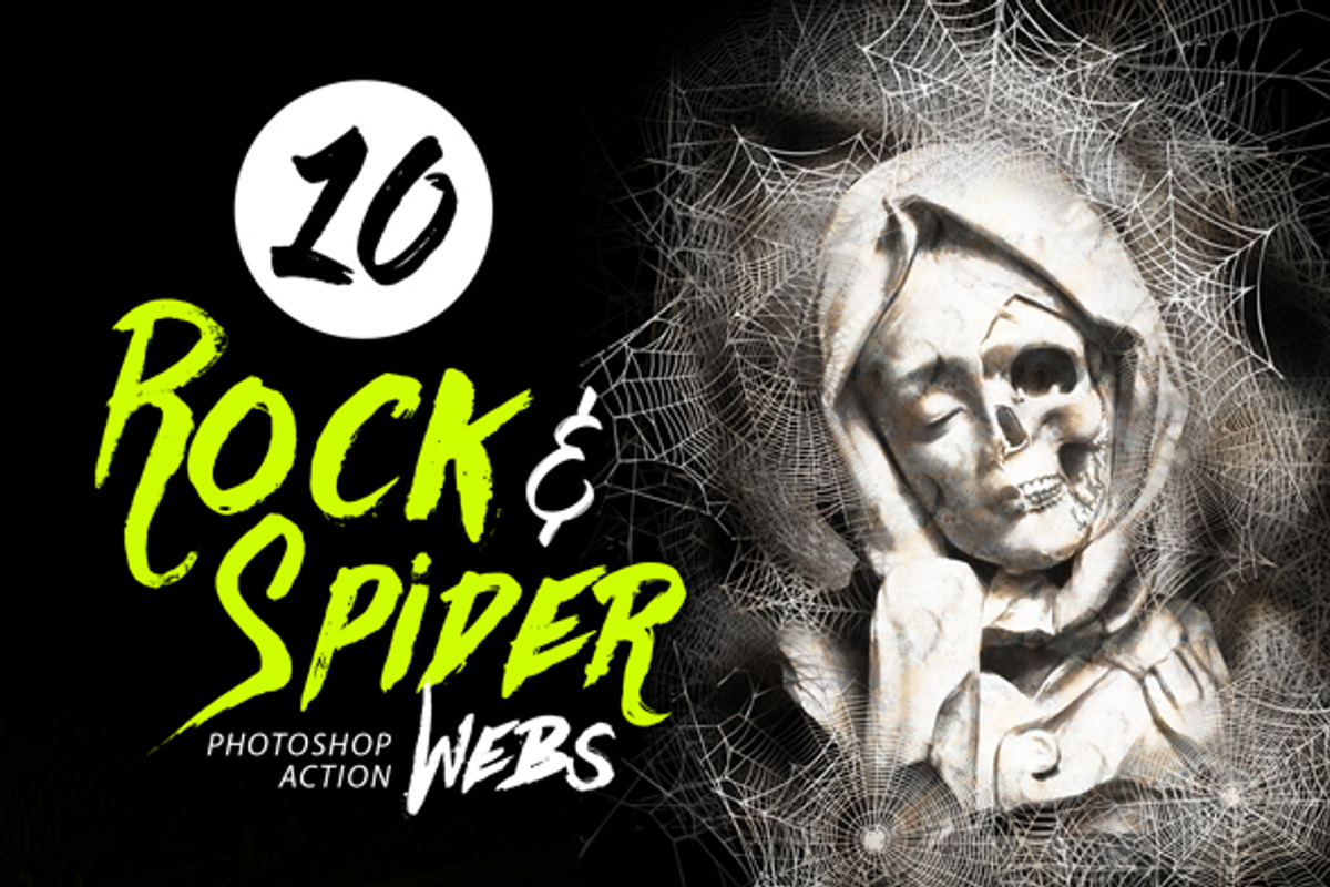 10 Rock & Spider Webs Photo Effect preview 4