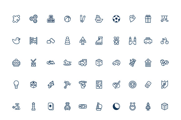 Toys Line Icon Set preview 2