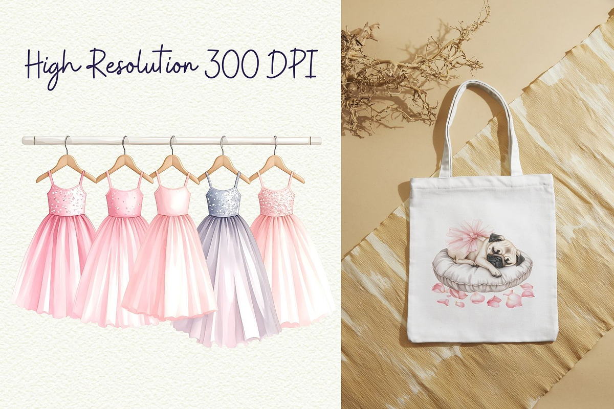 Pug Ballet Coquette Clipart, an Object Graphic by Anna Design Studio (Photo 6 of 9)