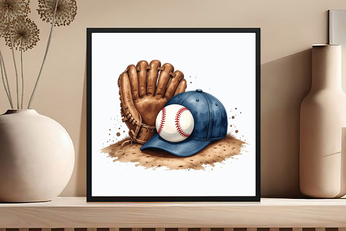 Watercolor Baseball Glove, an Illustration by DreamCafeArt (Photo 4 of 7)