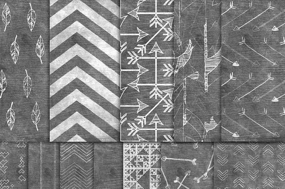 Chalkboard Art Aztec Digital Paper preview 4