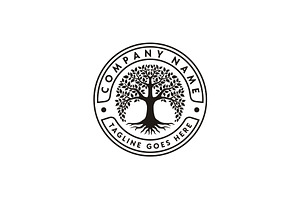 Family Tree Of Life Seal Label Logo