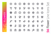 Flower Line Icons Set, an Outline Icon by Voysla's Shop (Thumbnail 2 of 4)