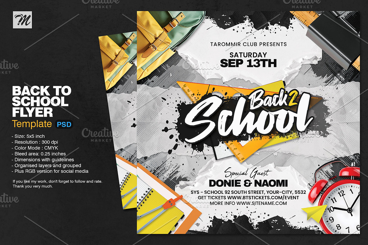 Back To School Flyer Template, a Flyer Template by Tarommir (Photo 1 of 3)
