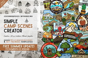 Simple Camp Scenes Logo Creation Kit